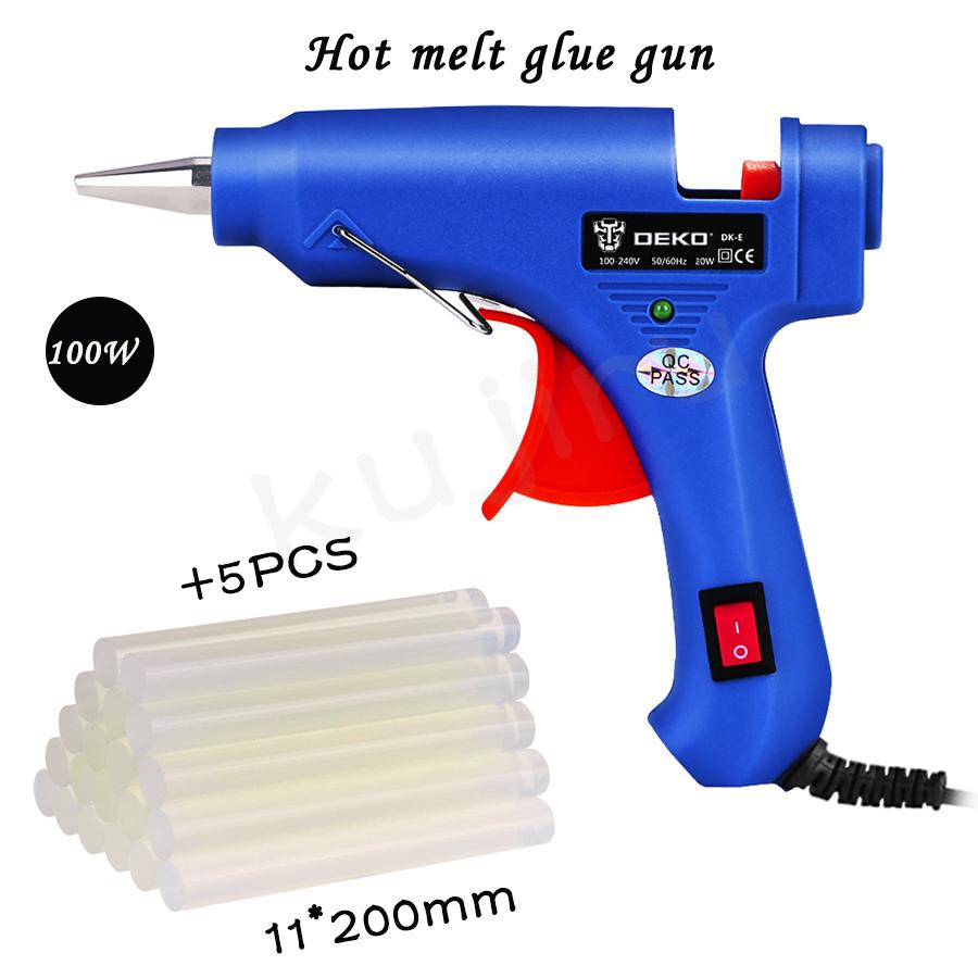 ปืนยิงกาวร้อน ปืนกาวแท่ง ปืนยิงกาว Super Hot Melt Glue Guns GT-10 100W (สีน้ำเงิน) kujiru