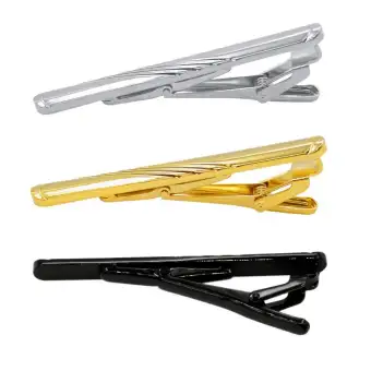 3pcs Tie Bar Clip Tie Tack Pins Tie Clips Men Silver Gold Black