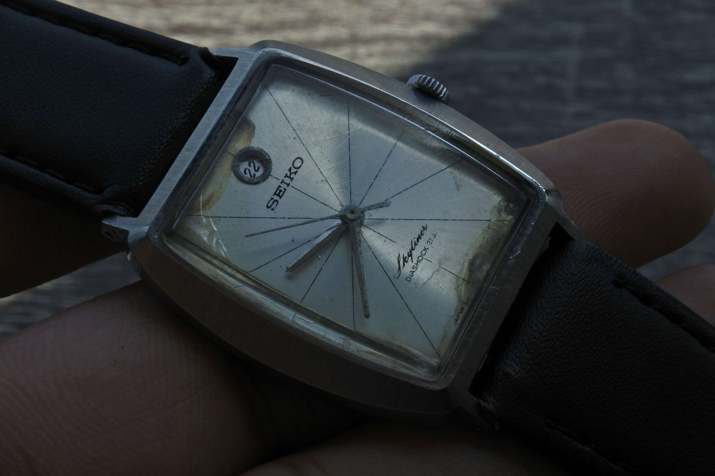 นาฬิกา Seiko Skyliner 6222 5010 Vintage ผู้ชาย สายสแตนเลส แท้มือสองญี่ปุ่น ระบบ ไขลาน หน้าปัด 32mm