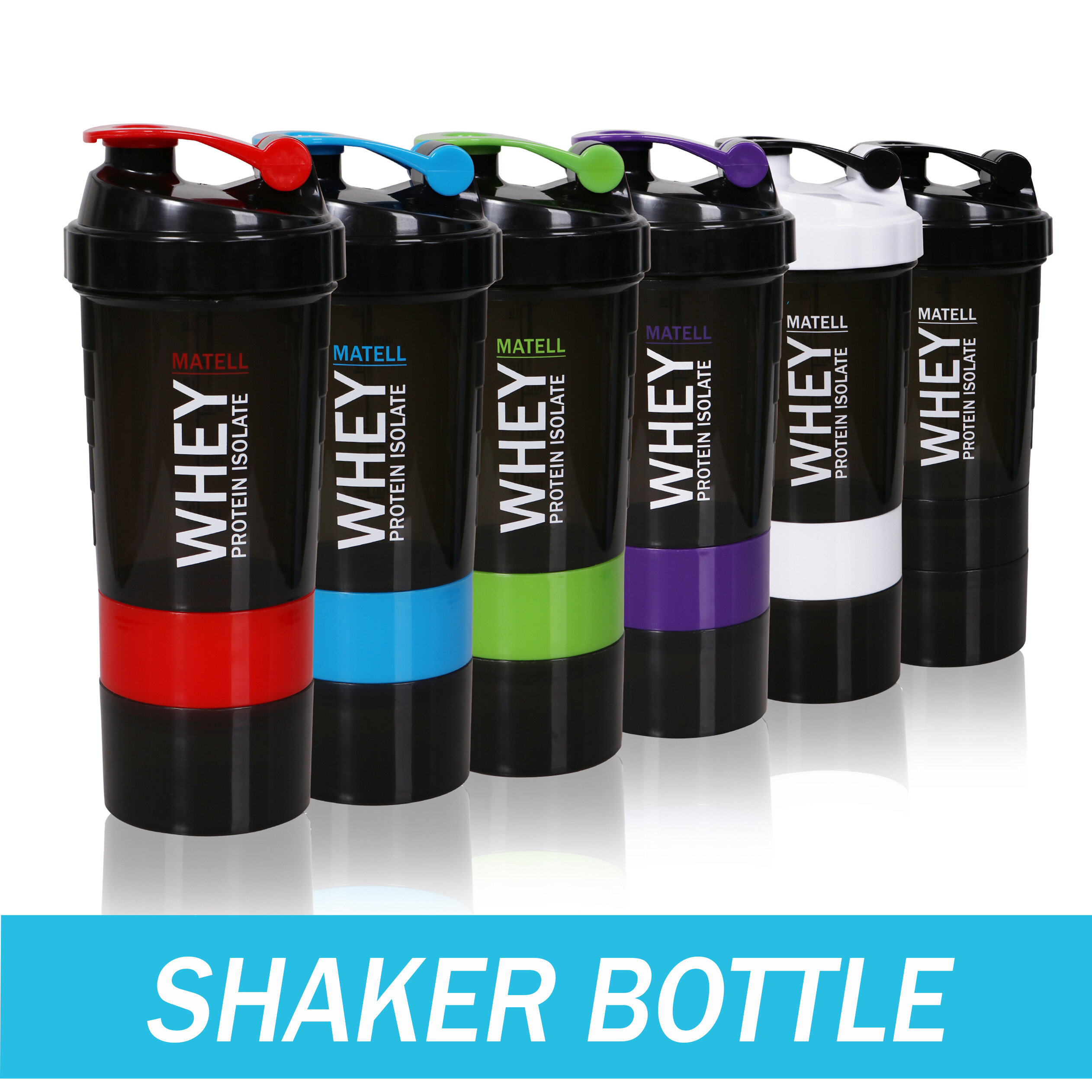 Shaker Bottle Whey Protein แก้ว กระบอก เชค เวย์ เชคเกอร์ เวย์ โปรตีน + ช่องใส่วิตามิน 500 มล.