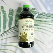 ภาพขนาดย่อของภาพหน้าปกสินค้าน้ำมันเมล็ดฟักทอง ออแกนิค สกัดเย็น Organic Pumpkin Seed Oil, Cold Pressed 473mL (PipingRock) จากร้าน iBody Thailand บน Lazada ภาพที่ 1