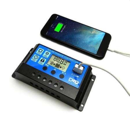 PWM 20A Solar Charge Controller 12V 24V LCD Display Dual USB Solar Panel Charger