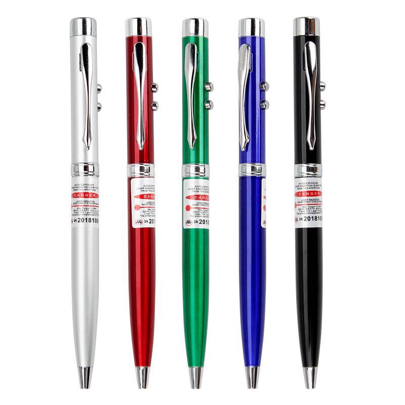 ปากกาเลเซอร์พอยเตอร์ปรับโฟกัสได้ แสงเลเซอร์สีเขียว มาพร้อมปุ่มกดใช้งานปลอดภัย