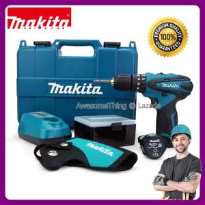 MAKITA สว่าน สว่านไขควงไฟฟ้า สว่านไขควงไร้สาย ไขควงไฟฟ้า 10.8V + แบตเตอรี่ 2 ก้อน + แท่นชาร์จ 1 อัน รุ่น HP330DWE