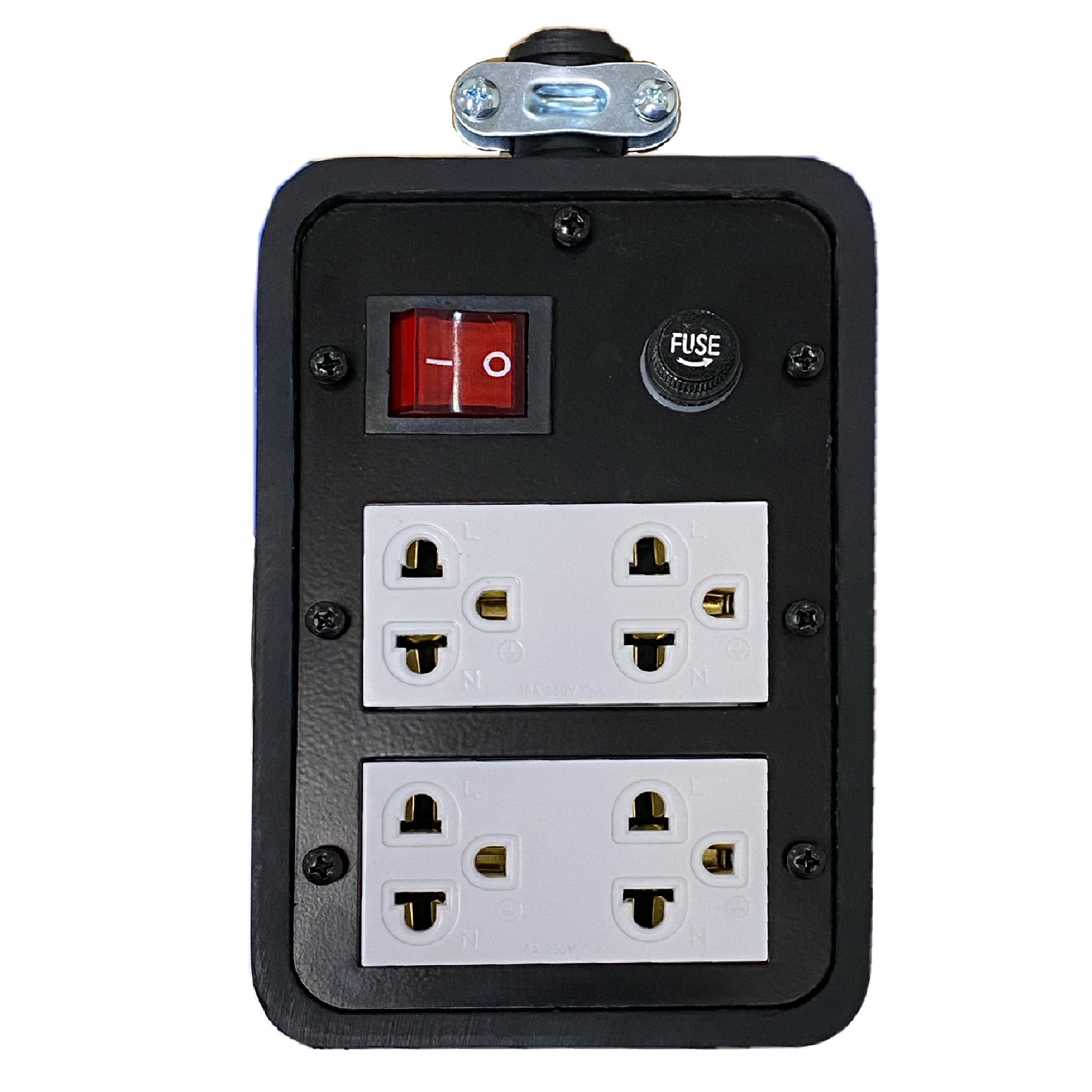 บล๊อคยางพาราแท้ JPS 4 ช่องเสียบ ปลั๊กกราวน์คู่รุ่นใหม่ สวิตซ์แลมป์ใหญ่