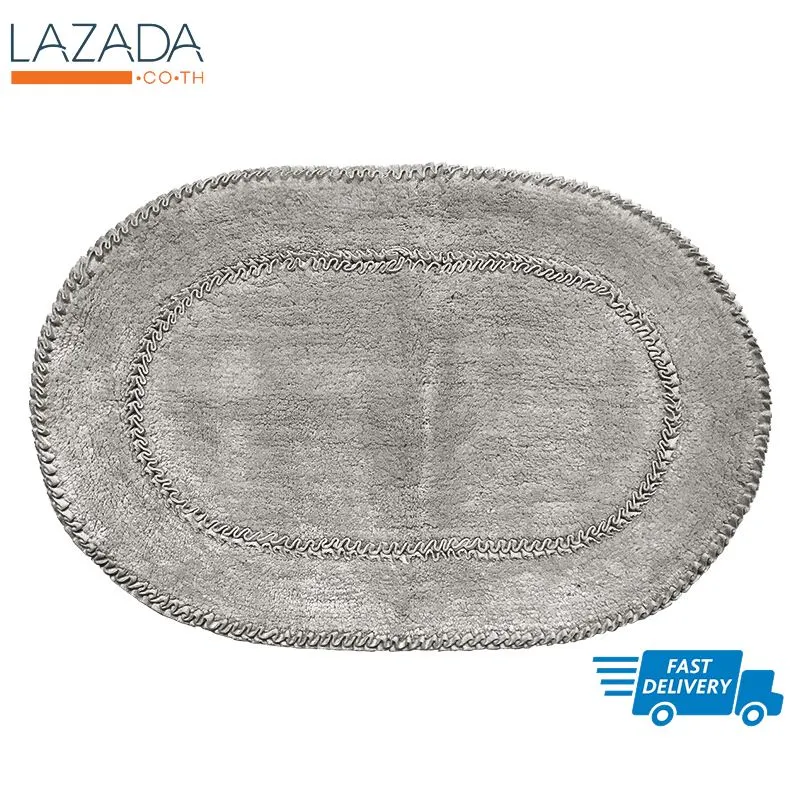 พรมเช็ดเท้า OVAL FRILL รุ่น T015-1 ขนาด 45 x 70 ซม. สีเทา ราคาถูกที่สุด