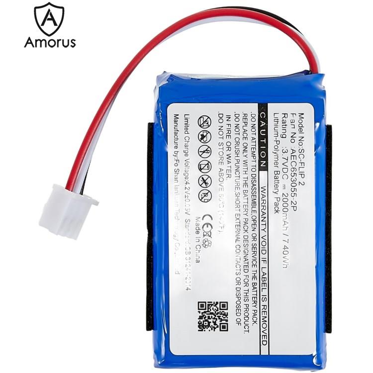 Batterie Vhbw 2000 MAh 3,7 V Li-Polymère Pour JBL Flip 2 / Flip II (2013) – Remplacement Haute Autonomie & Sécurité