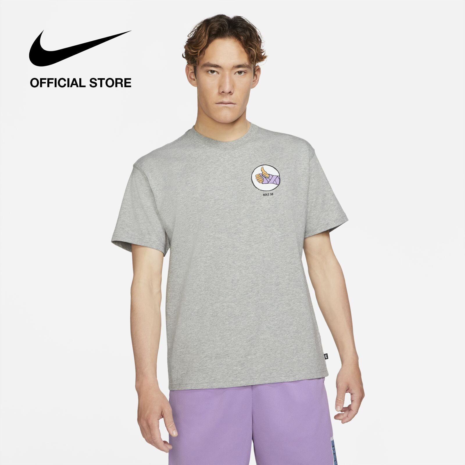 Nike Men's SB Skate T-Shirt - Dark Grey Heather ไนกี้ เสื้อยืดสเก็ตผู้ชาย เอสบี - สีเทา