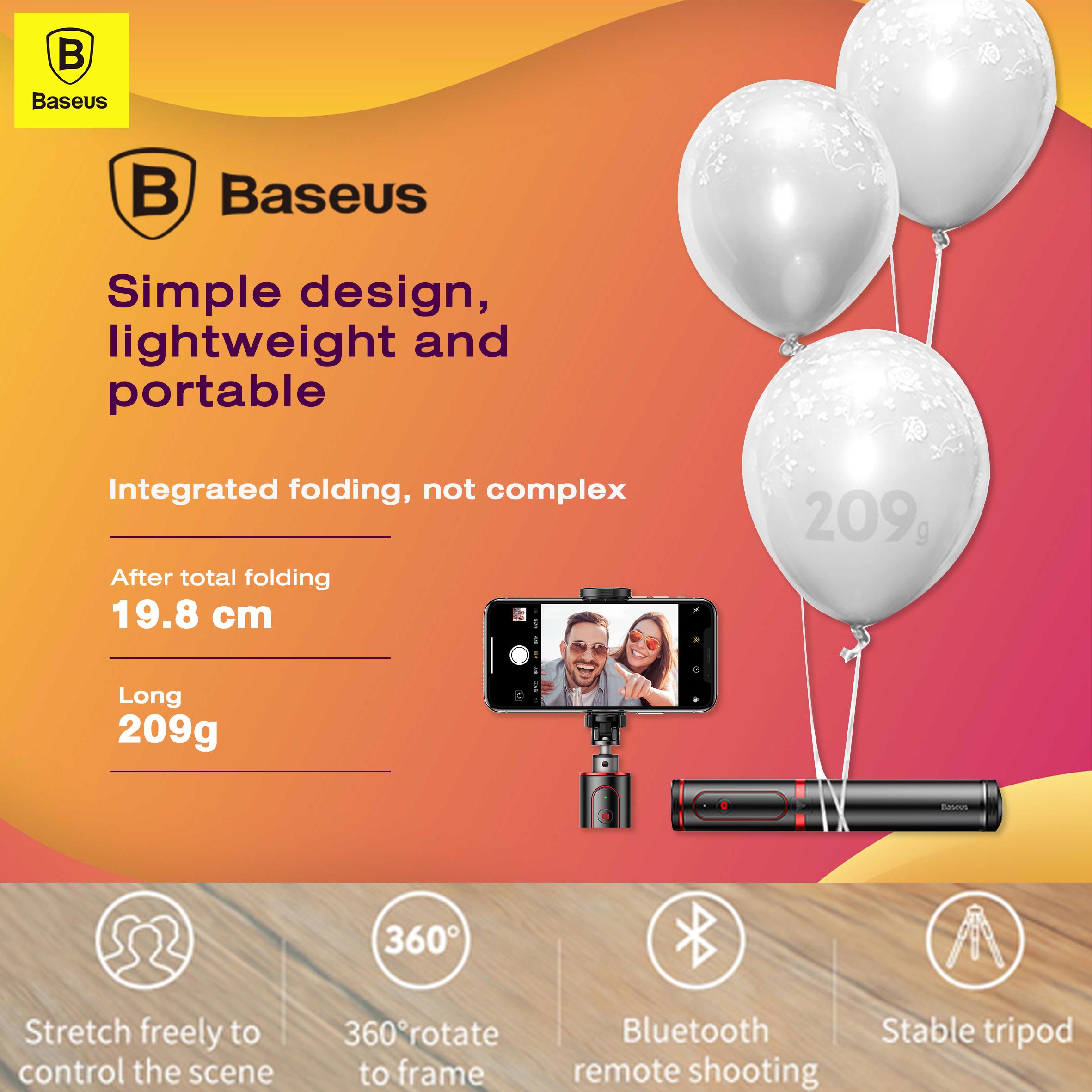 Baseus Fully Folding Bluetooth Selfie Stick ไม้เซลฟี่ ใช้สำหรับตั้งโทรศัพท์มือถือ SUDYZP-D19