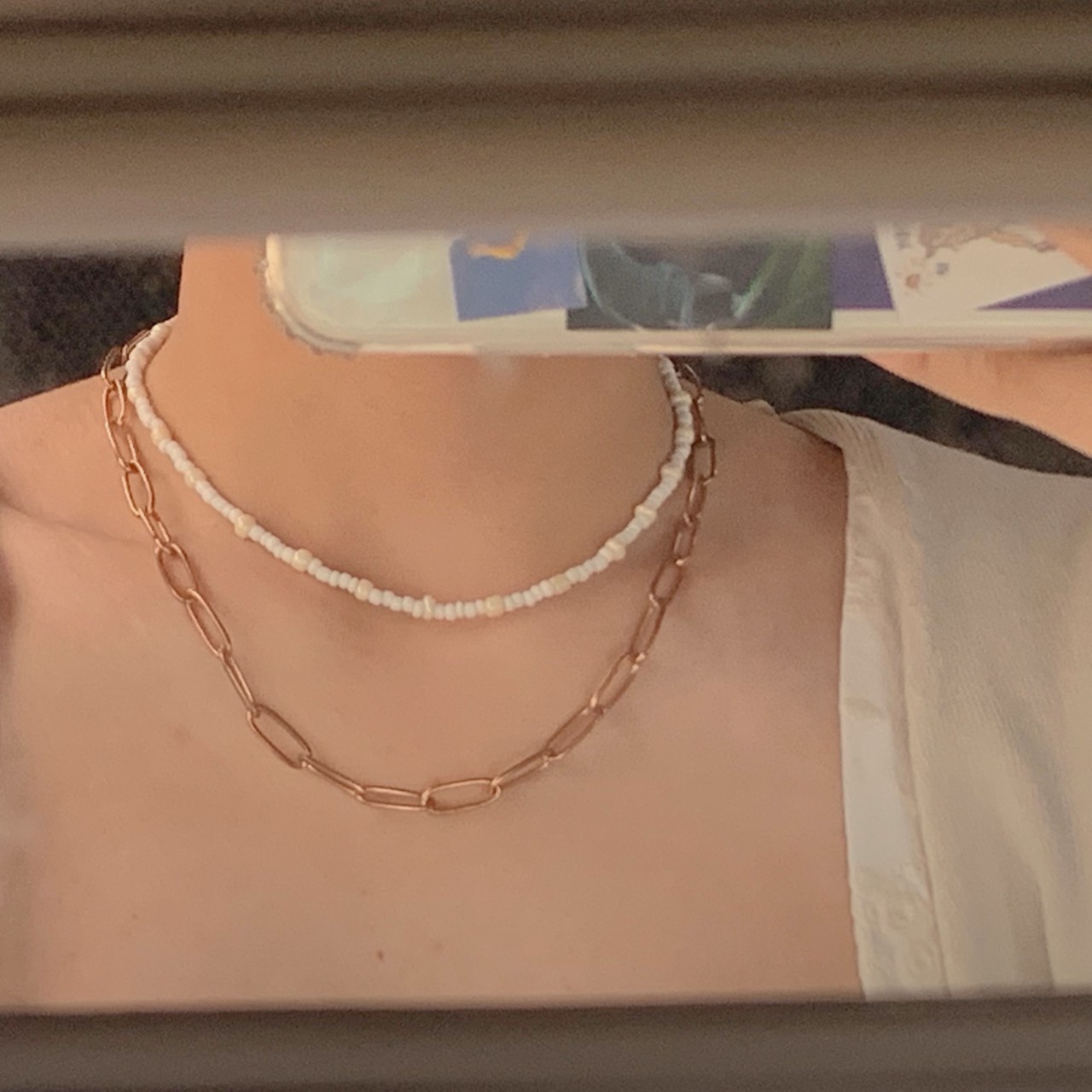 wallah studio-pearl necklace สร้อยลูกปัด ปรับขนาดได้