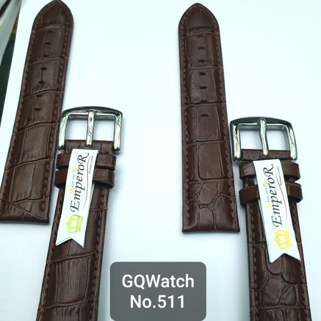 GQ watch สายนาฬิกา สายหนังแท้ลายจระเข้ แบรนด์ Emperor wristwatch strap genuine leather