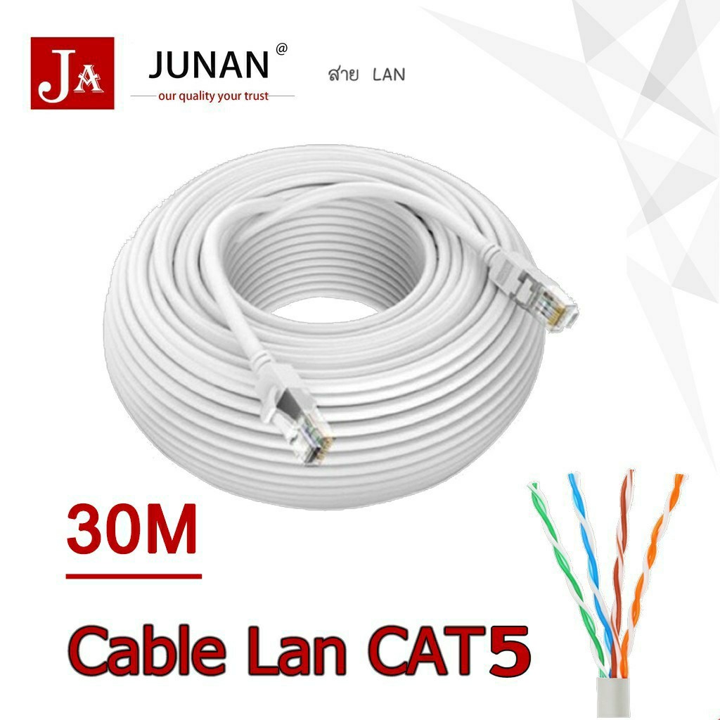 สายแลน เข้าหัวสำเร็จรูป 30เมตร Lan Cable  CAT5E 30m