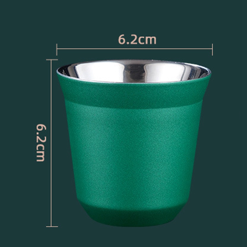 80Ml Double Wall Stainless Steel Espresso Cup Insulation for Nespresso Pixie Coffee Cup Capsule Shape Coffee Mugs