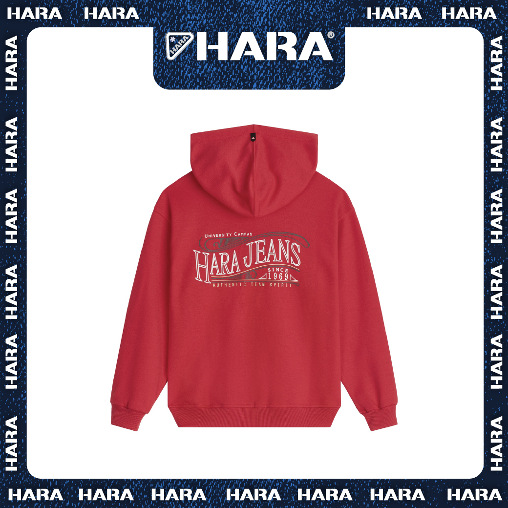 ส่งฟรี] Hara ฮาร่า ของแท้ เสื้อกันหนาวฮู้ดดี้ ซิปหน้า สีแดง