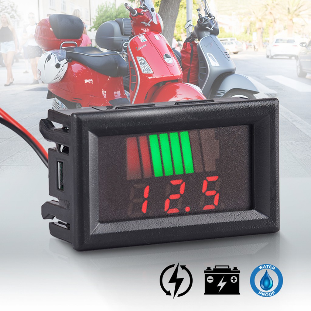 ร้านไทย สินค้าดี หน้าจอ LED มิเตอร์แบตเตอรี่ LED Battery & Volt Meter มีเก็บปลายทาง