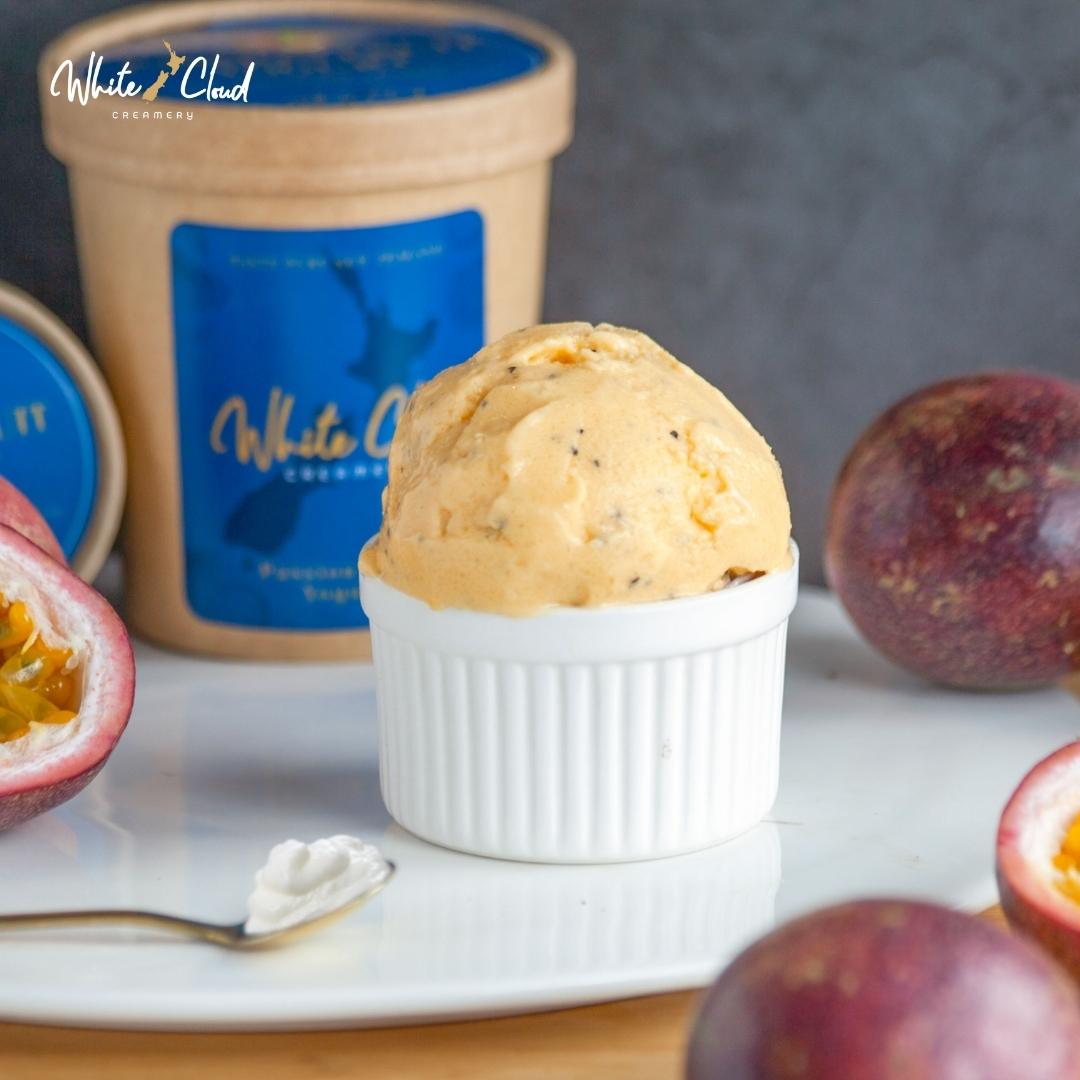 Passion Fruit Yogurt Ice Cream (ไอศครีม เสาวรสโยเกิร์ต 1 กล่อง 4 ไพท์) Lazada.co.th