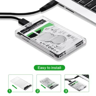 2.5 SATA 3.0 to USB 3.0 Hard Drive Disk Box HDD External Enclosure SATA HDD and SSD -Transparent แบบใส