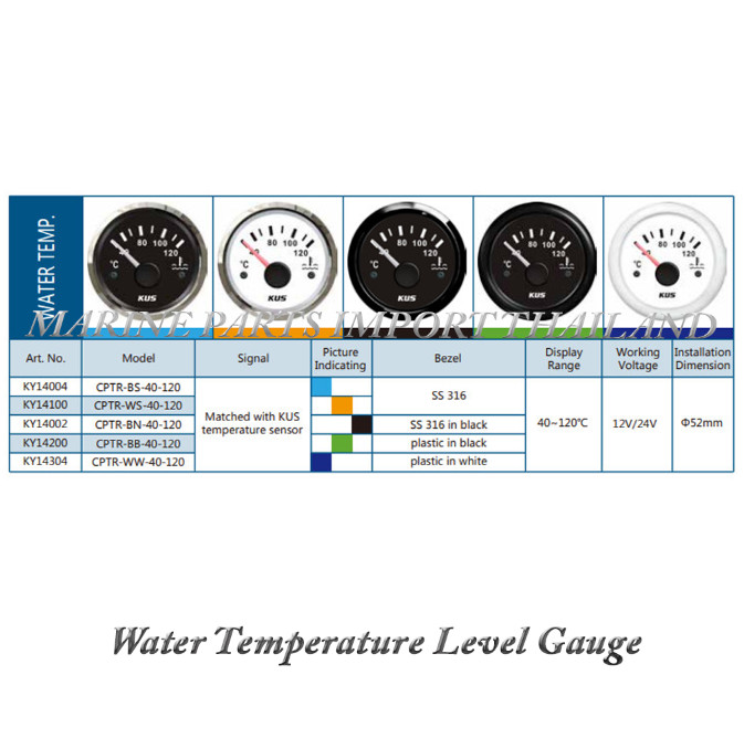Kus Wema Marine Water Temperature Gauge For Boat Temp
