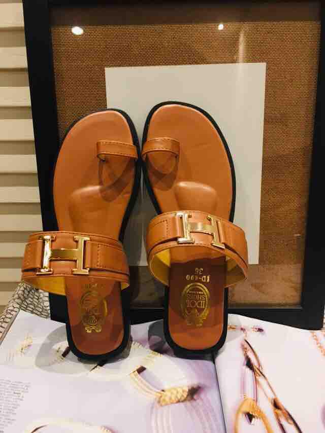 HPB รองเท้าแฟชั่นแตะ สีน้ำตาล (H)(บวกเพิ่ม1ไซค์จากปกติ)