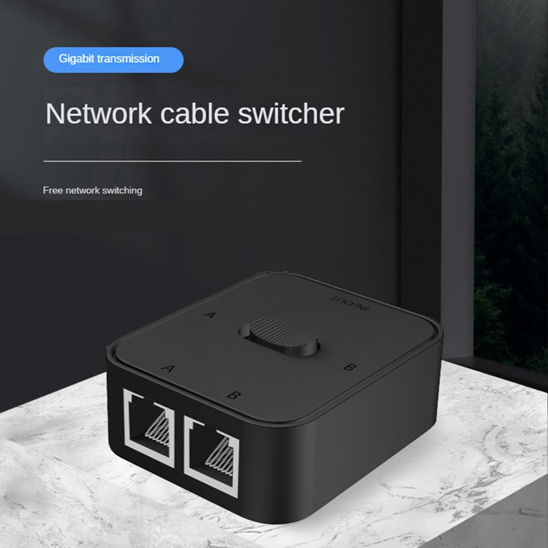 2 Port RJ45 LAN CAT6 Network Switch Selector 1000Mbps 2 in 1 Out/1 in 2 Out Internal External Network Switcher Splitter