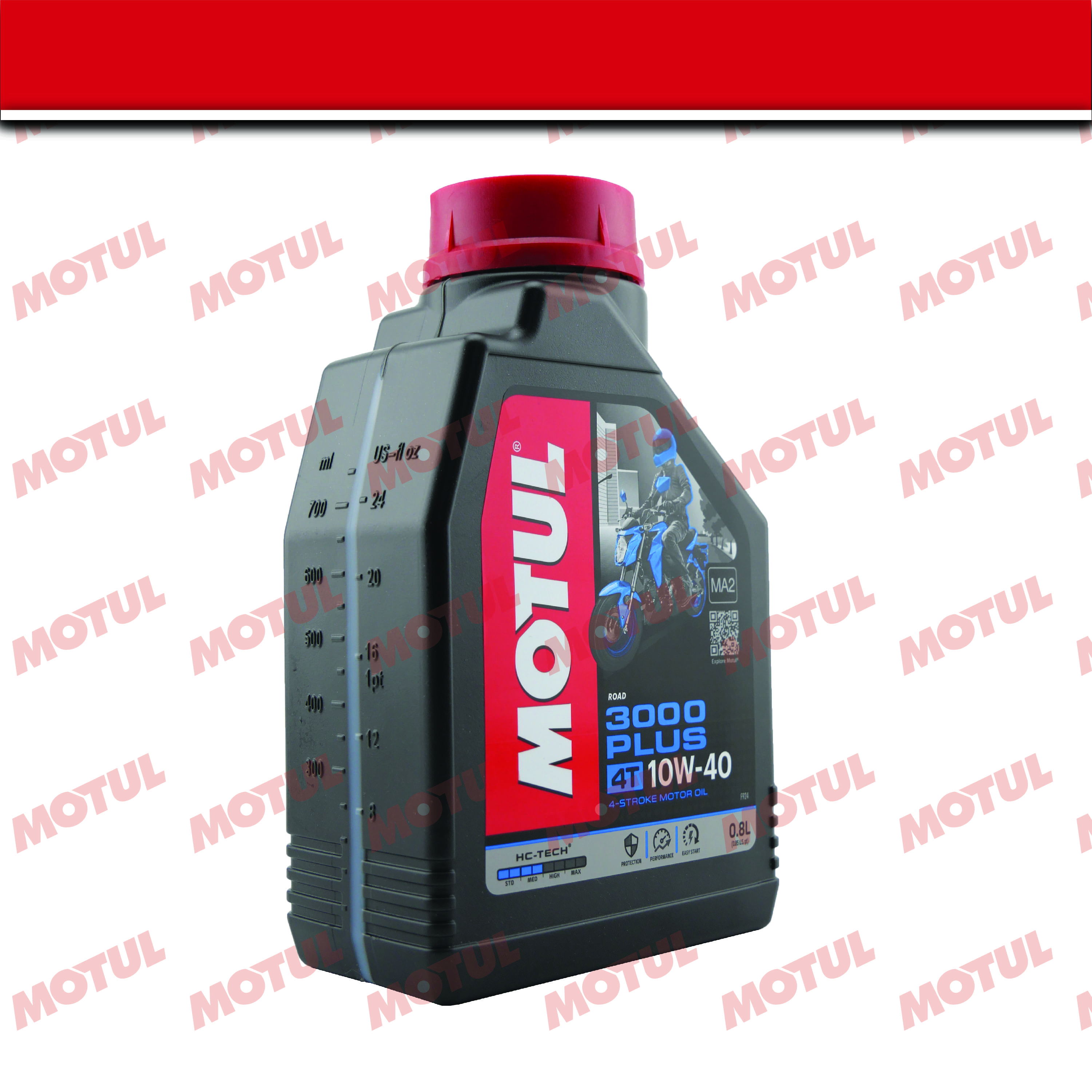 น้ำมันเครื่อง มอเตอร์ไซค์ Motul 3000 Plus 4t 10w40 ขนาด 08 ลิตร Ma2