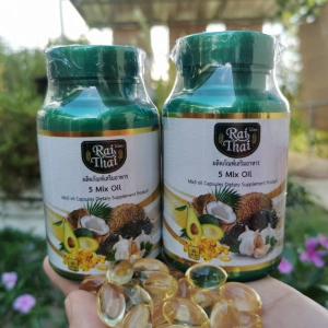 ภาพหน้าปกสินค้าRai Thai  5​ Mix Oil​ - น้ำมันสกัดเย็น​รวม 5​ ชนิด น้ำมันรวม ออร์แกนนิค 100% (เซ็ตคู่ 2 กระปุก ๆ ละ  60  แคปซูล) ที่เกี่ยวข้อง