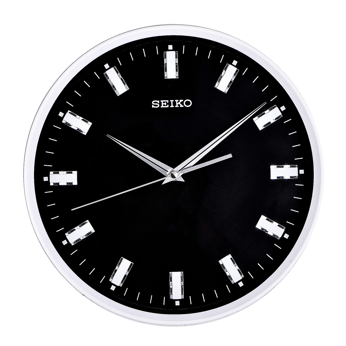 นาฬิกาแขวนผนัง ตัวเรือนทำจากพลาสติก SEIKO รุ่น QXA703S สีน้ำเงิน QXA703W สีดำ ขนาด 30.5 ซม. ทรงกลม Quartz 3 เข็ม เครื่องเดินเรียบไม่มีเสียงรบกวน