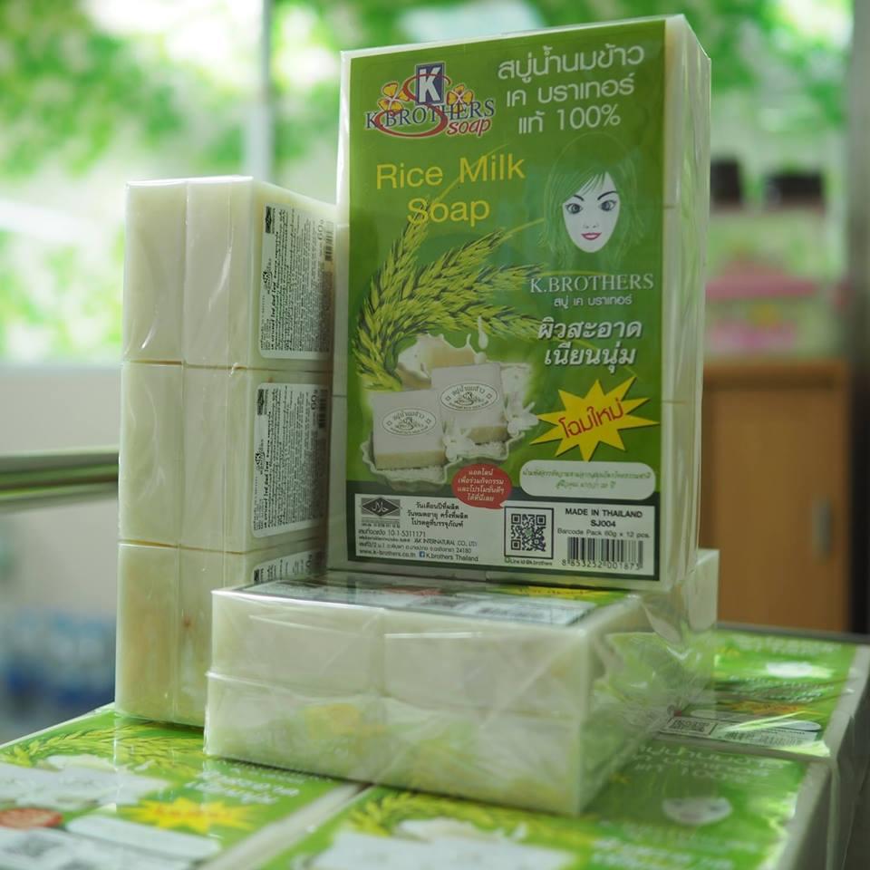 Rice Milk Soap สบู่น้ำนมข้าว แท้ 100เปอร์เซนต์ (แพ็ค 12 ก้อน ) ราคาพิเศษสุดคุ้ม