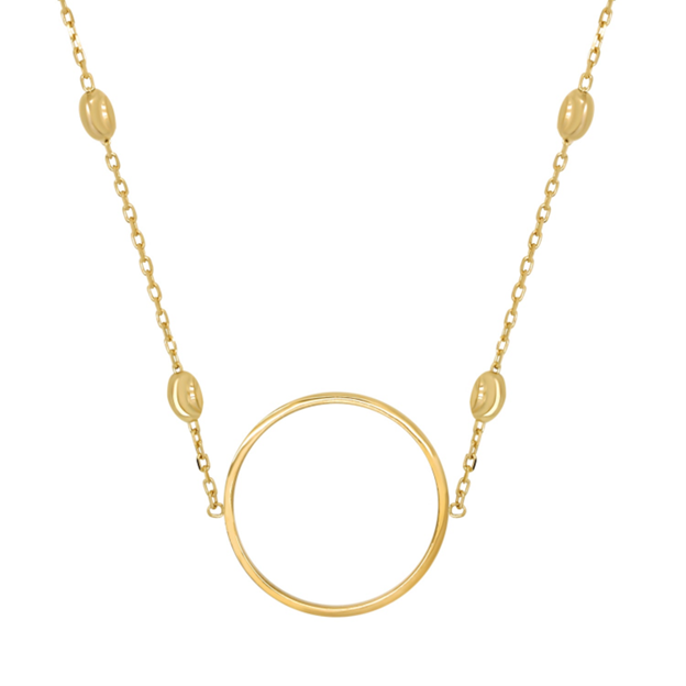 Circle Necklace สร้อยคอเงินแท้ ชุบทอง 18K โรสโกลว์