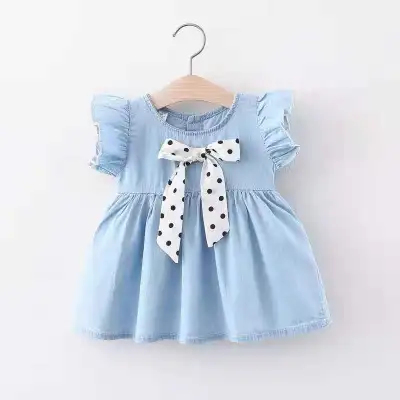 Baby girl dressชุดเด็กผู้หญิงกระโปรงยีนส์น่ารักเวอร์ชั่นเกาหลี1~3years