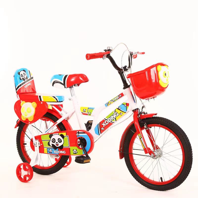 จักรยานเด็ก16นิ้ว เหล็ก ยางเติมลม มีตะกร้า เบาะซ้อนท้าย แถม กระดิ่ง เหมาะกับเด็ก3-7 ขวบ สีแดงRed Bicycle (Footboll)