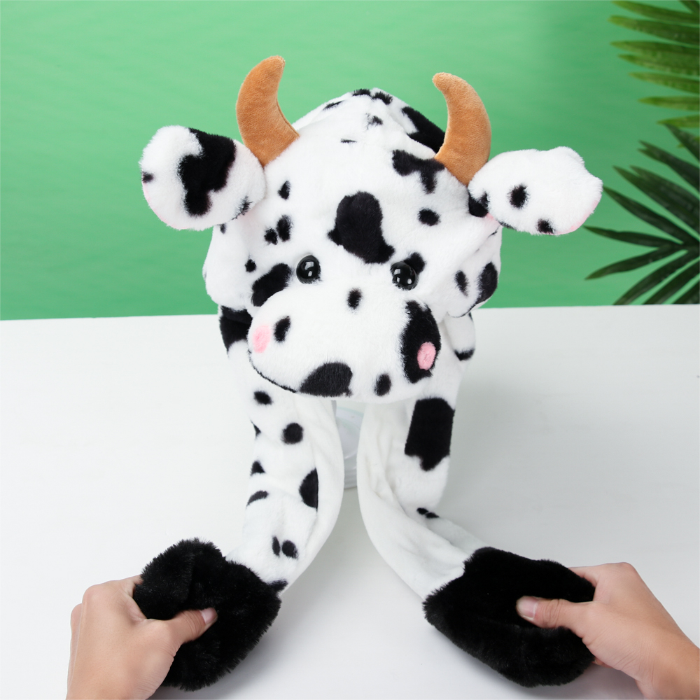 FANGCU272 Winter Warm Soft Moving Jumping Animals Ear Hat Plush Rabbit ...