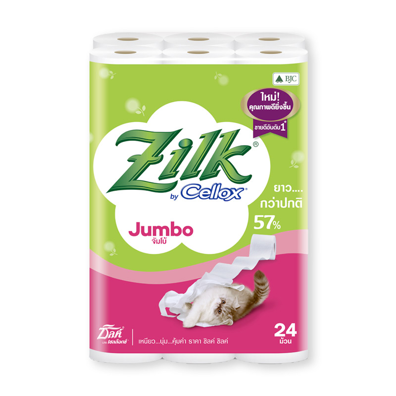 ซิลค์ จัมโบ้ กระดาษชำระ แพ็ค 24 ม้วน/ Silk Jumbo Toilet Paper Pack 24 Rolls