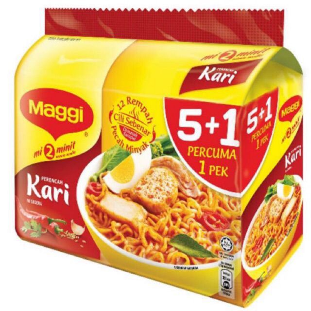 Maggi kari Noodle สินค้ามาเลเซีย 1 แพ็ค มี 5 ซอง