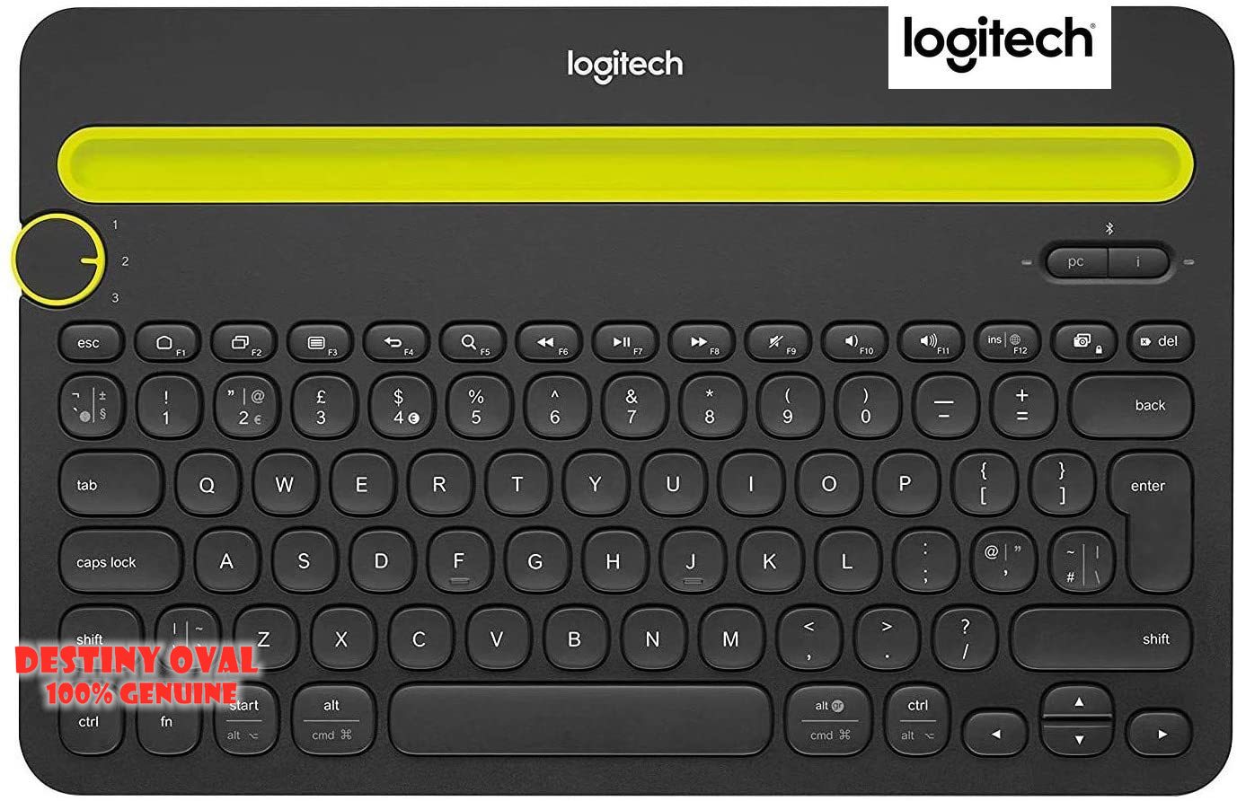 (Only English Letters) Logitech K480 Bluetooth Multi-Device Keyboard, คีย์บอร์ดตั้งโต๊ะแบบไร้สายสำหรับคอมพิวเตอร์, แท็บเล็ต, และสมาร์ทโฟนของคุณ, ของแท้, รับประกันศูนย์ไทย 1 ปี, สีดำ คีย์บอร์ดไรสาย keyboard bluetooth