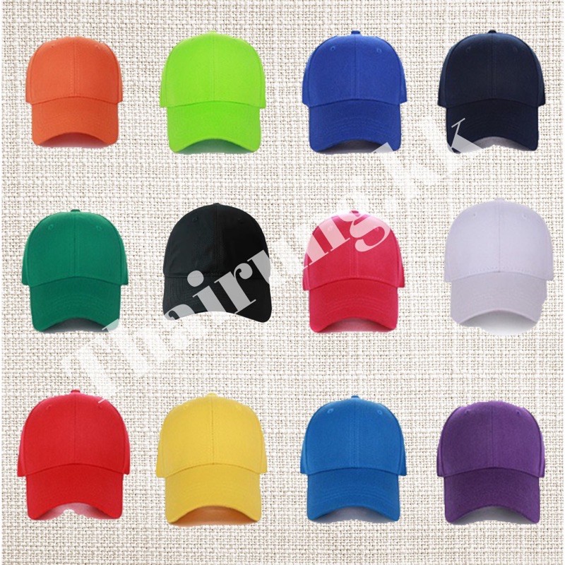 หมวกแก๊ปสีพื้น หมวกจ๊อกกี้ หมวกกีฬาสี หมวกหลากสี ราคาถูก