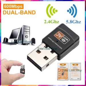 ภาพหน้าปกสินค้า⚡เล็กที่สุด! ตัวรับสัญญาณ WiFi ⚡ USB Adapter 600Mbps [โปรดดูรายละเอียดสินค้าก่อน] Dual Band 2.4GHz/ 5GHz อะแดปเตอร์อินเตอร์เน็ตไร้สาย USB-Adapter (หน้าส้ม1) ที่เกี่ยวข้อง