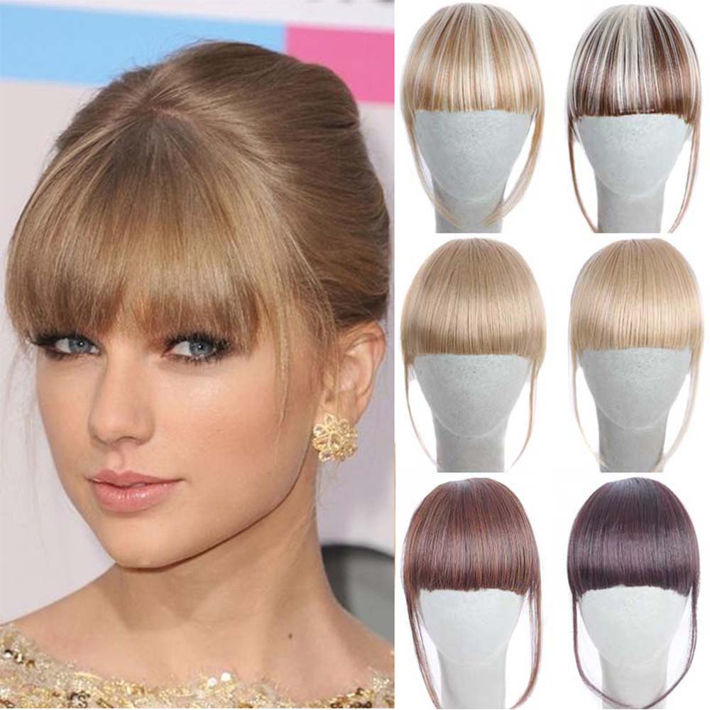 OYA36 High temperature Girls Thick Hair Extension Clip In Fringe Fake Bangs Front Hair Synthetic Wigs Hairpiece - Tóc giả, Tóc nối OYA36 High temperature Girls Thick Hair Extension Clip In Fringe Fake Bangs Front Hair Synthetic Wigs Hairpiece - Tóc giả, Tóc nối