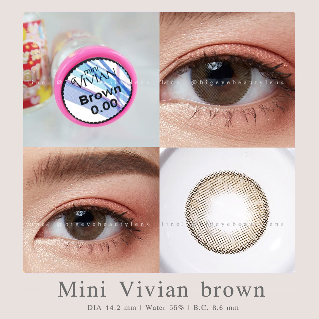 mini vivian brown คอนแทคเลนส์ [ รายเดือน ] ยี่ห้อ kittykawaii ( ขนาดตากว่าตาจริงเล็กน้อย )