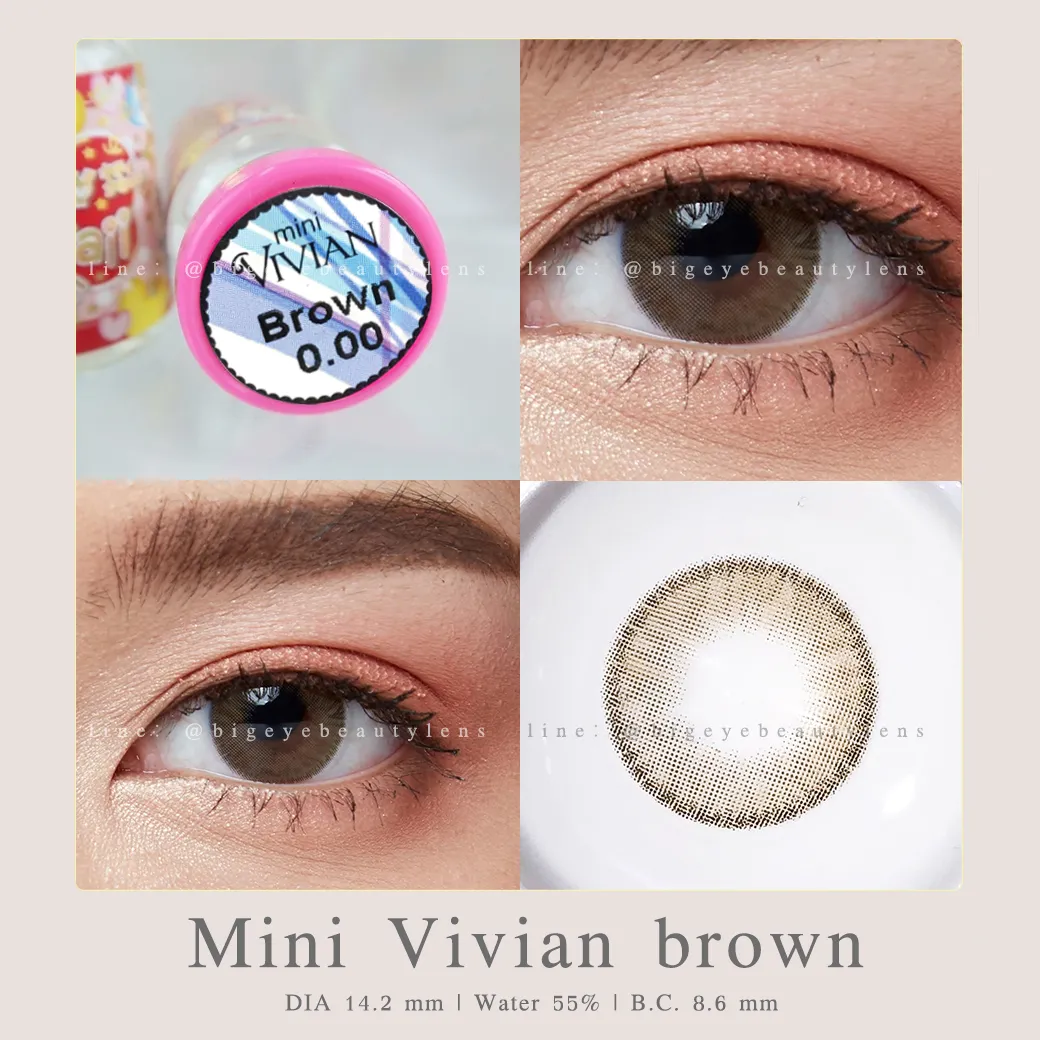 mini vivian brown คอนแทคเลนส์ [ รายเดือน ] ยี่ห้อ kittykawaii ( ขนาดตากว่าตาจริงเล็กน้อย )