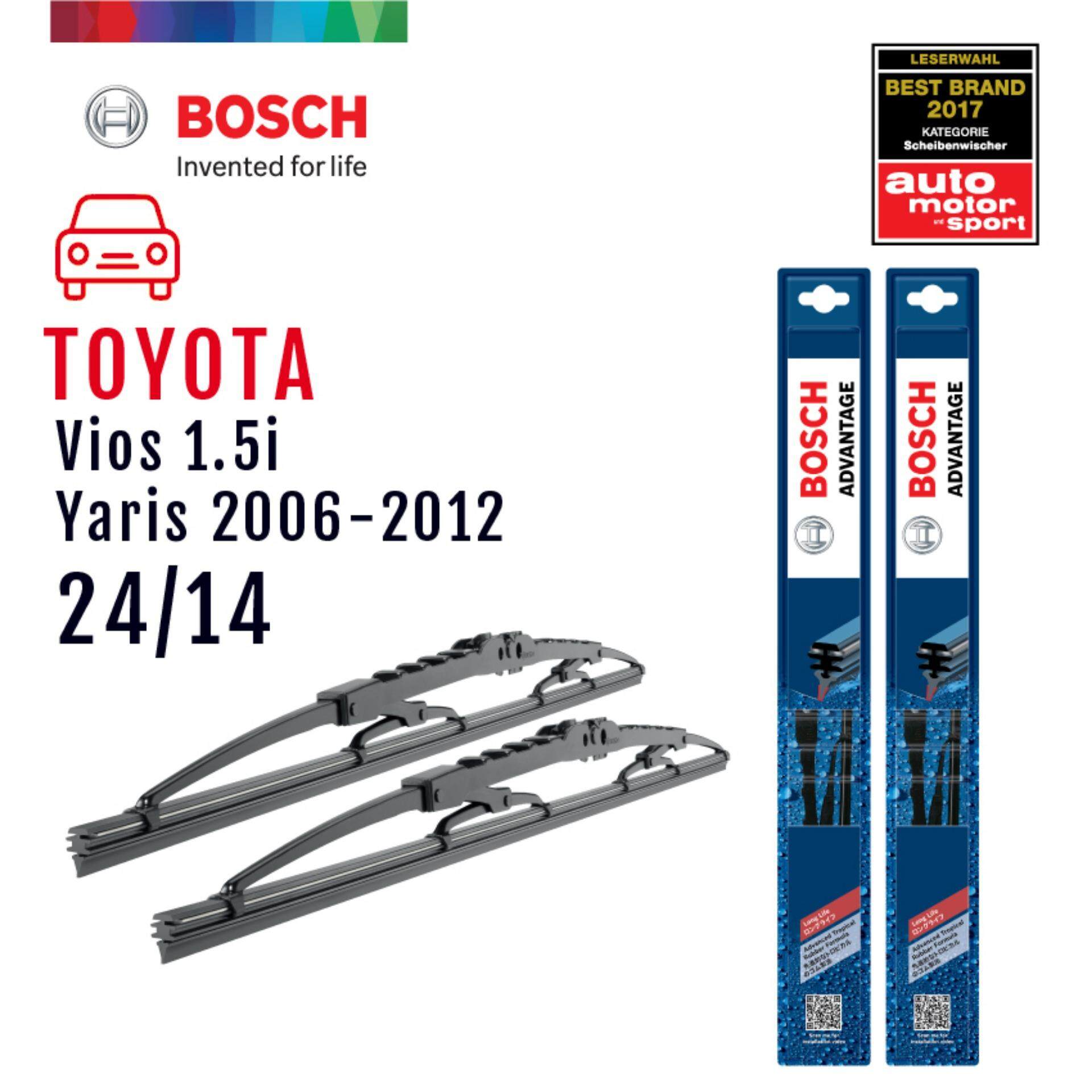 Bosch ใบปัดน้ำฝน Toyota Yaris ปี 2006 เป็นต้นไป ขนาด 24/14 นิ้ว รุ่น Advantage