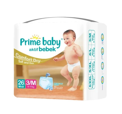 แพมเพิส Prime Baby Diapers# ผ้าอ้อมสำเร็จรูป Size M