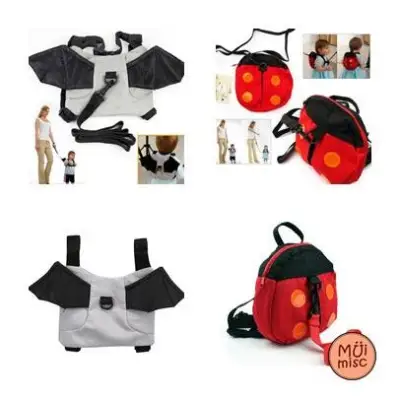 MUIMISC - Baby Keeper Safety Harness Toddler Kids Walking Safety Harness Anti-lost Backpack LadyBug & BATMAN