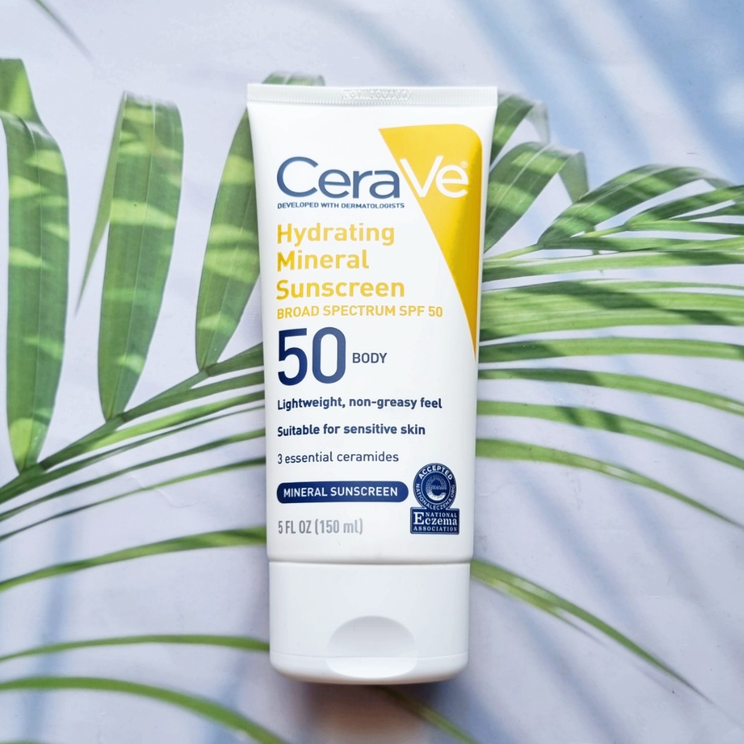 Cerave® Hydrating Mineral Sunscreen Spf 50 Body Lotion 150 Ml เซราวี โลชั่นกันแดด สำหรับผิวกาย 9471