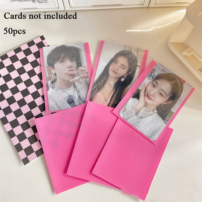 50pcs Photo Album Cards Protective Photocard Holder Film Storage Bag Flat  Card Sleeve Cover INS Binder Photocards Kpop Binder Photo Albums