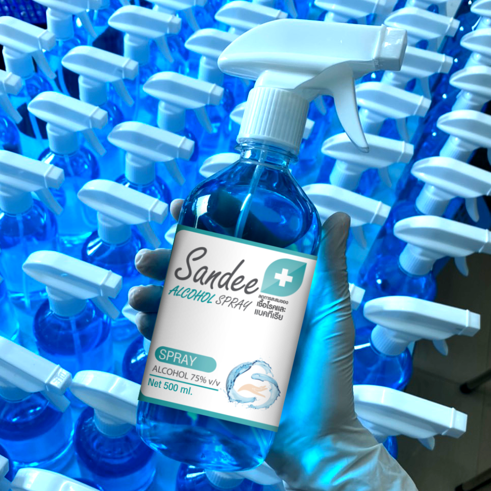 Sandee Spray ขนาดใหญ่ 500ml และ 1,000ml  แอลกอฮอล์ 75% 