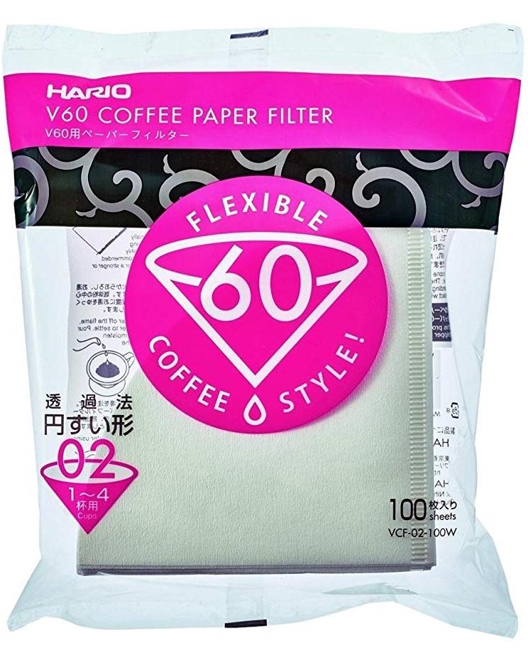 กระดาษกรองกาแฟ 100 แผ่น Hario V60 Coffee paper filter  Cone shape VCF-02 100W for 1-4 cups