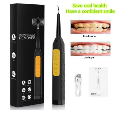 Electric Ultrasonic Sonic Dental Scaler Tooth Calculus Remover Cleaner Tooth Stains Tartar Tool Teeth Whitening Oral Care Waterproof Three-speed Adjustment Rechargeable USB Dental Scaler