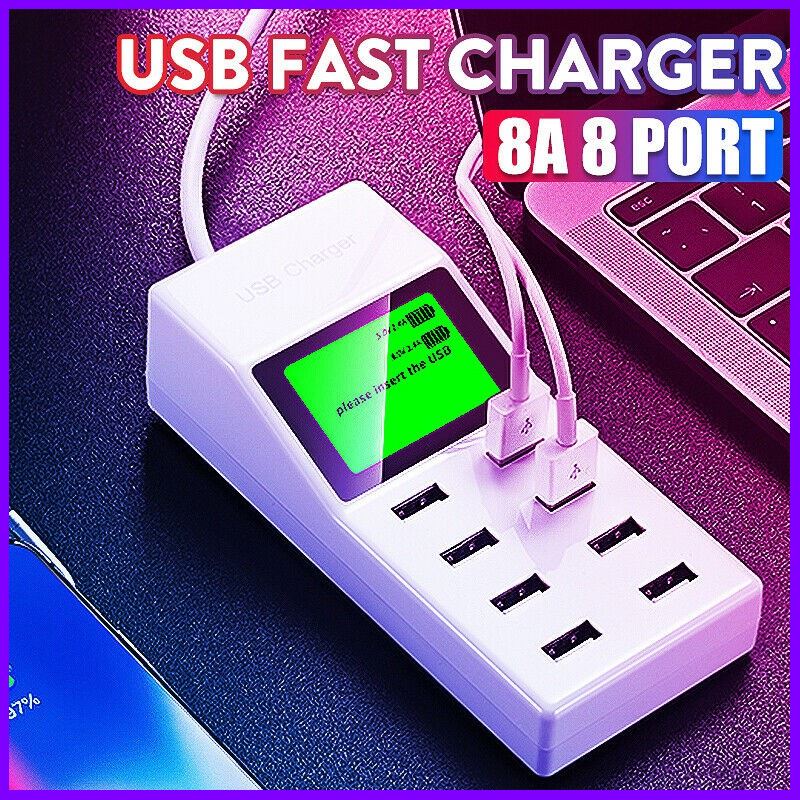 ปลั๊ก USB Charger ที่ชาร์จอุปกรณ์ USB Hub 8 Ports (White) บริการเก็บเงินปลายทาง