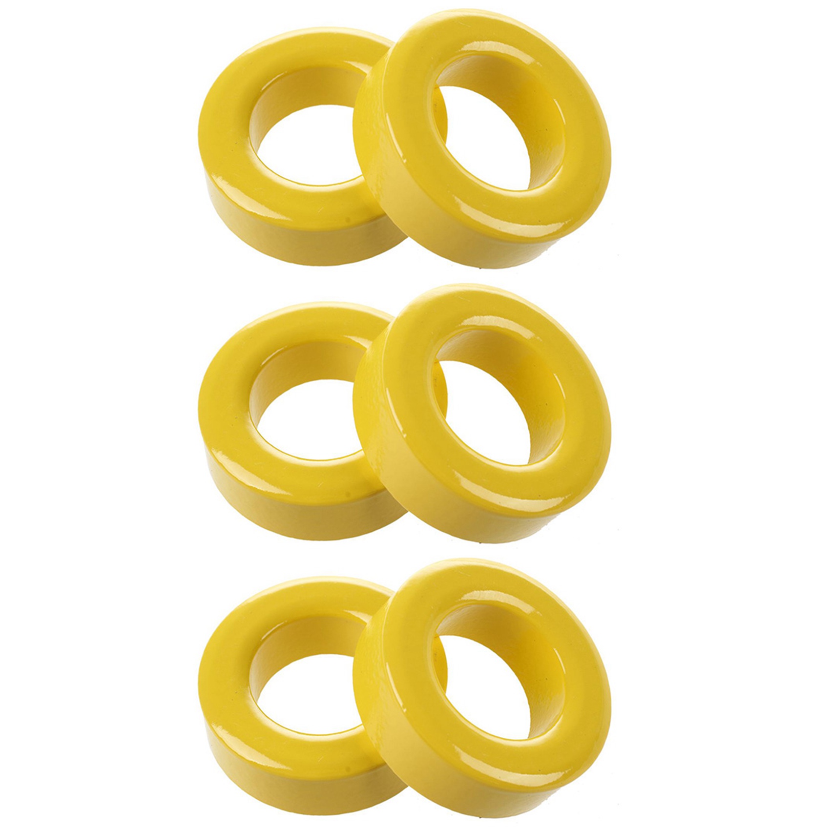 2pcs 22 x 36.5 x 11mm Ferrite Ring Instrument Powder Toroid Cores Yellow White 
